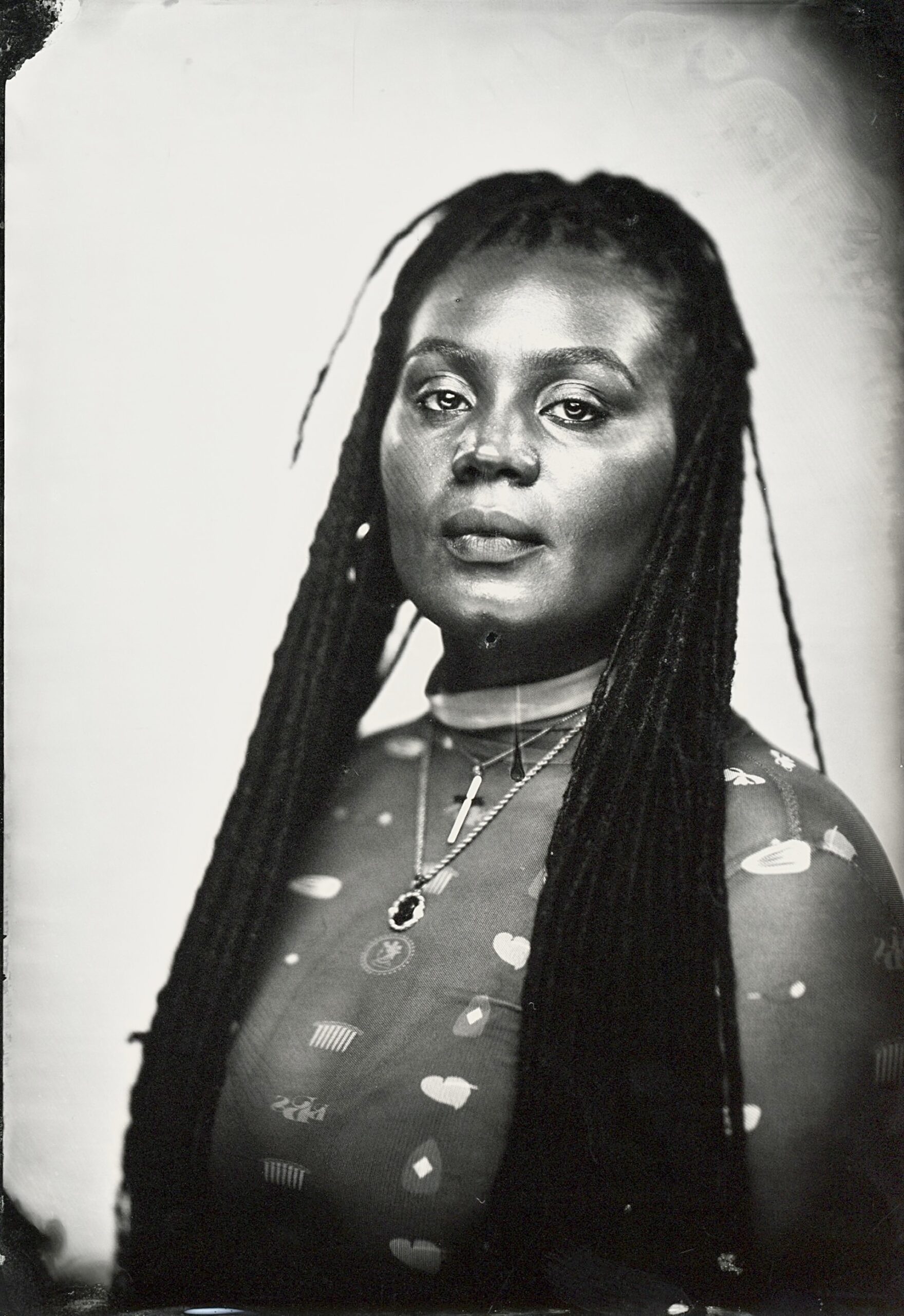 Tintype portrait of artist Tanekeya Word
