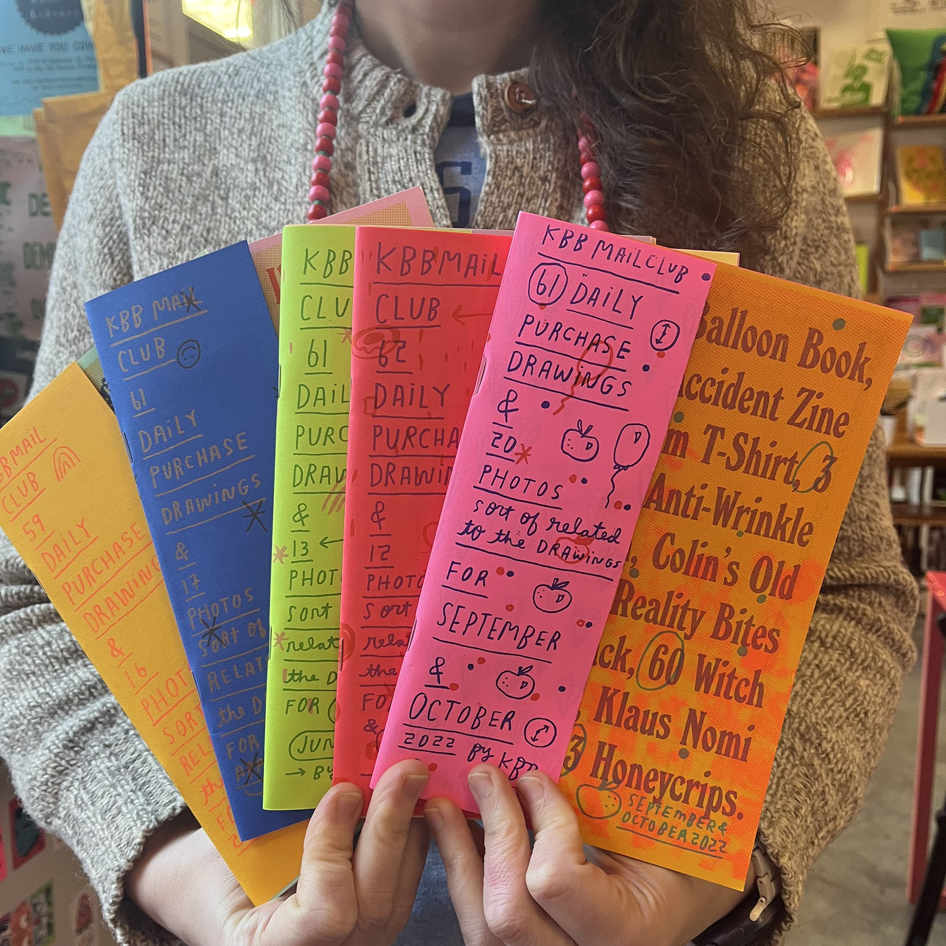 bingamanburt_kate_2 A closeup of the faux wrappers reveals small passive aggressive messages in blue ink