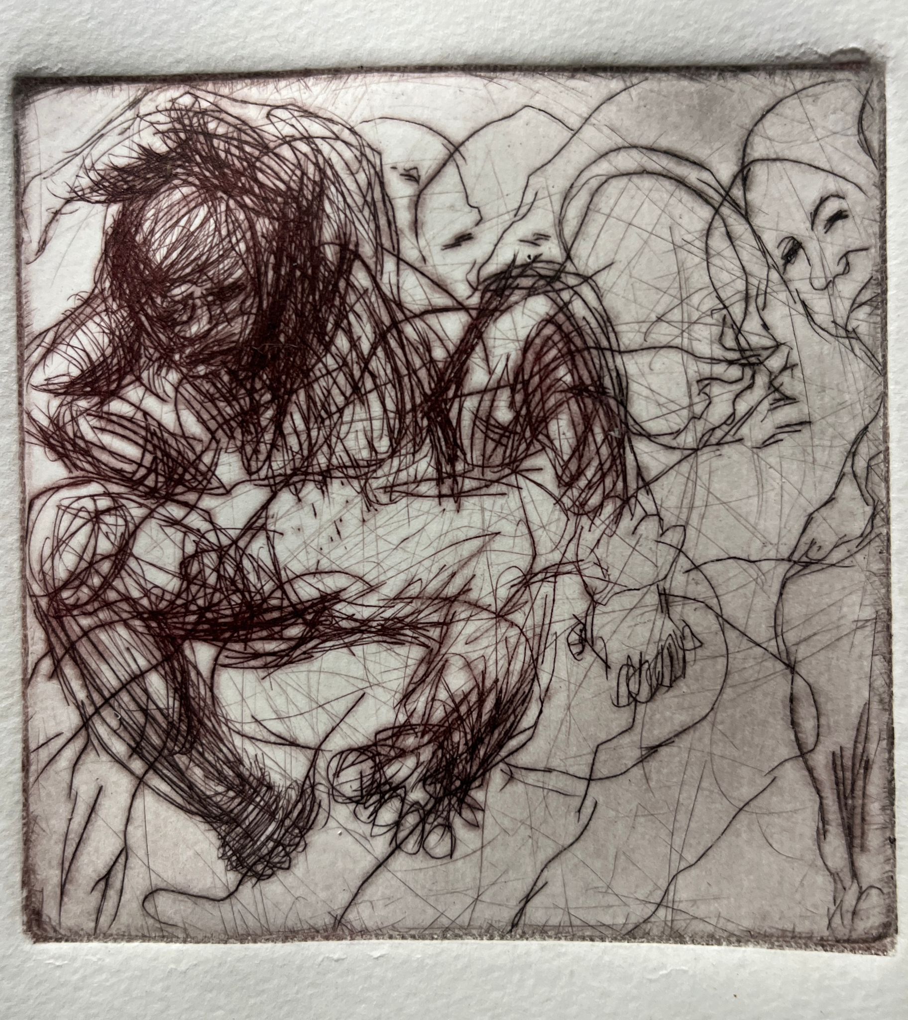 romansoto_sebastian_10 Amorphous figures in the background become more densely lined to create one energetic figure in the foreground