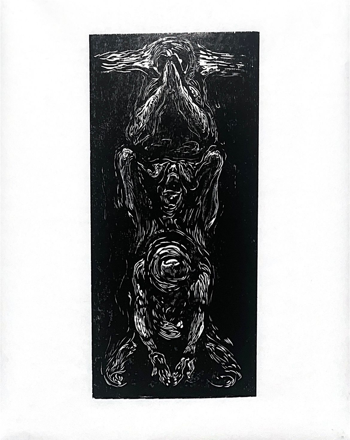 romansoto_sebastian_5 A woodcut of a stack of three figures in varied dramatic poses