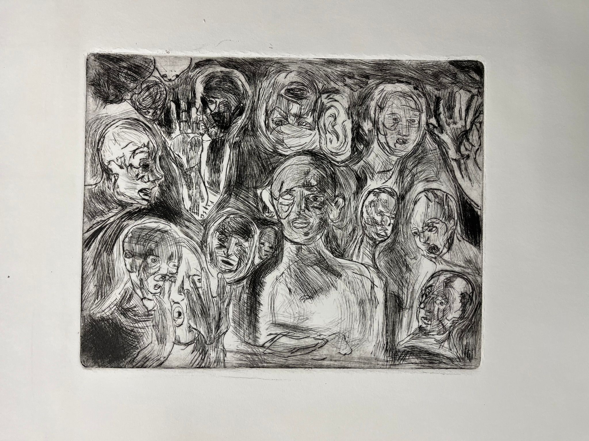 romansoto_sebastian_6 A crowded drypoint of varied expressionistic figures