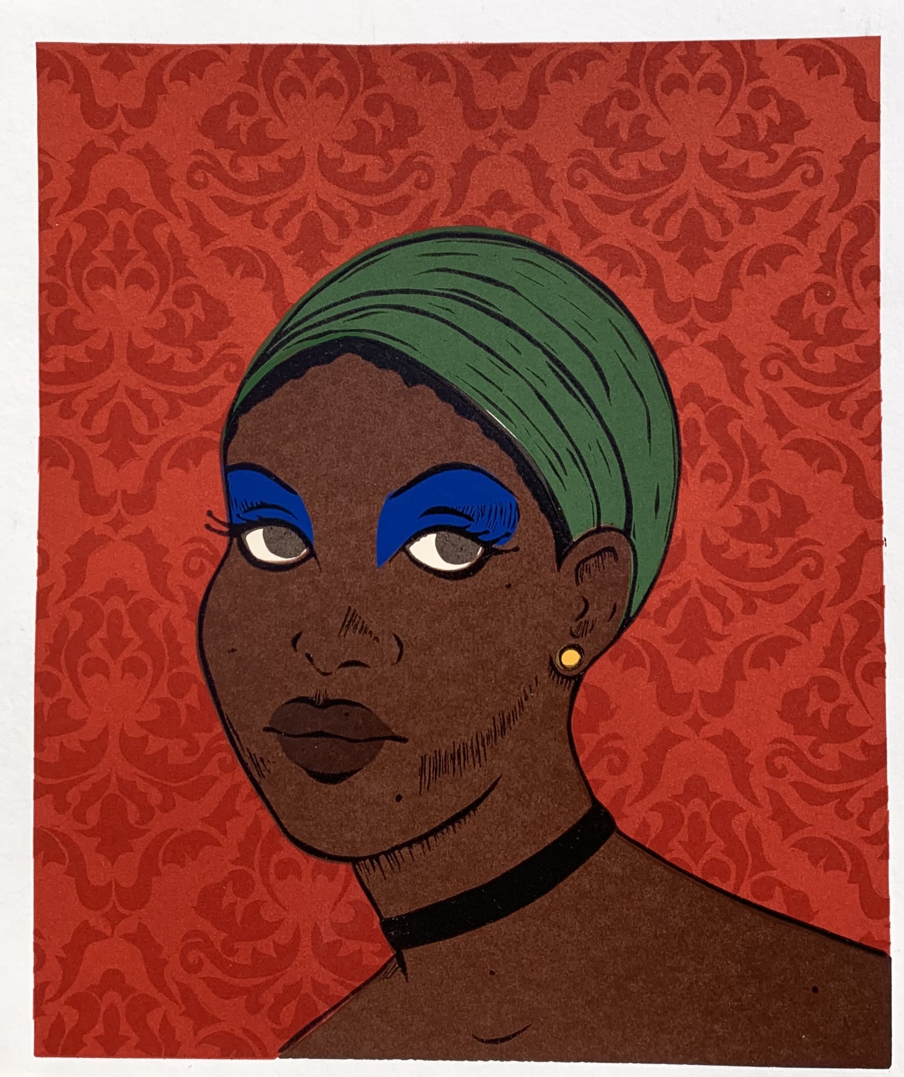 This print captures the invisible yet mounting pressures of war through the use of folded latex balloons as a matrix. As the forms explode under compression, ink is pushed outward—leaving behind magnified traces that resemble impact craters, shrapnel, or bursts. The resulting image becomes a symbolic battlefield, where material rupture echoes psychological fracture. The folds, the pressure, and the stains collectively visualize the unseen force of trauma and its imprint on both body and memory.