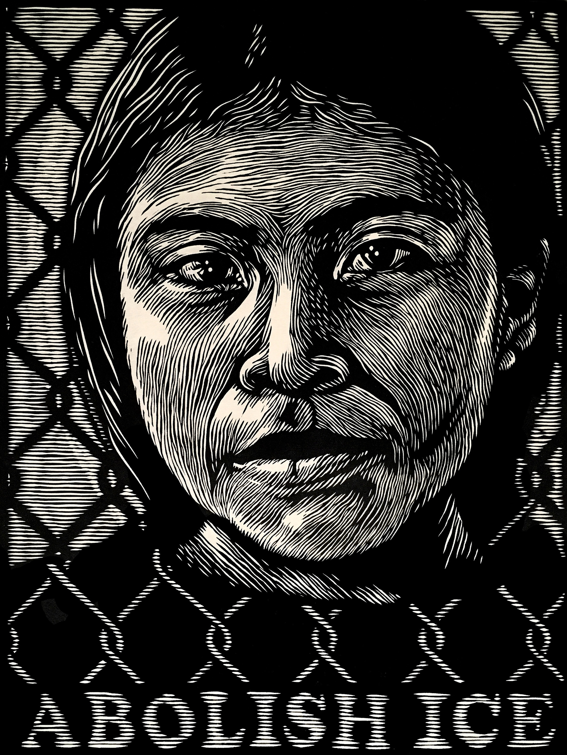 A grid of six plastic sack silhouette are printed on fabric with products printed over them as if you're looking within the sack.