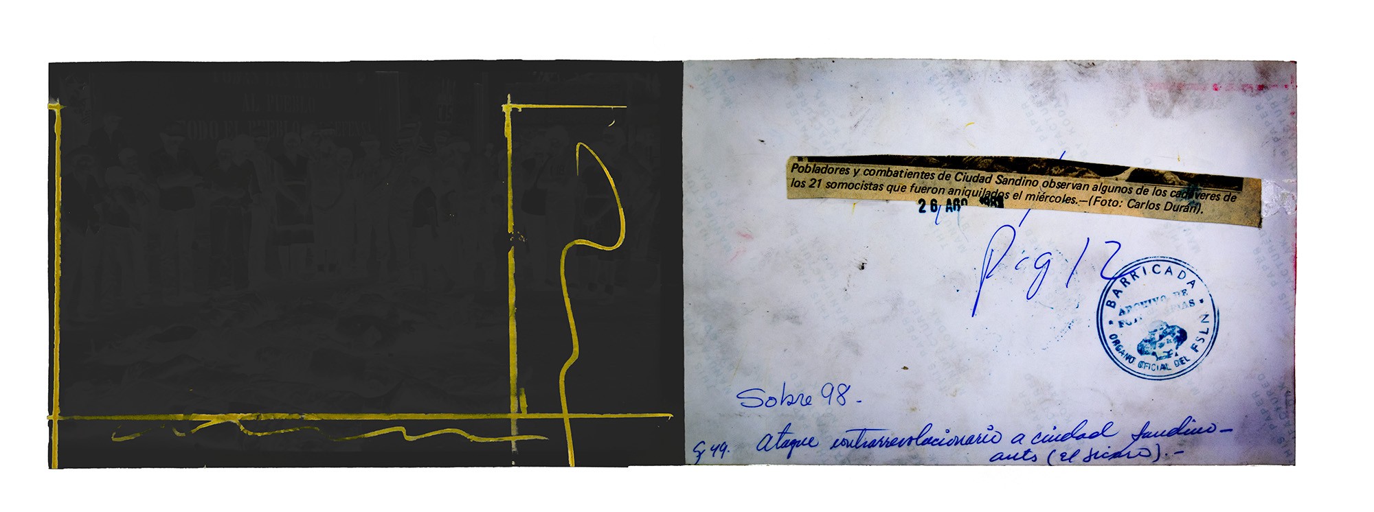 A grid showing nine small rubber cut items related to the pandemic lock down creating patterned compositions.