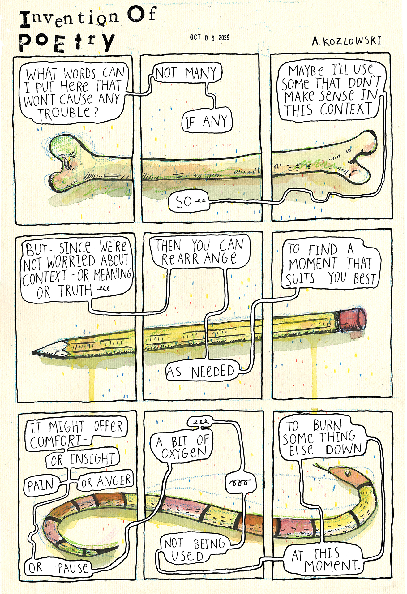 A grid of six plastic sack silhouette are printed on fabric with products printed over them as if you're looking within the sack.