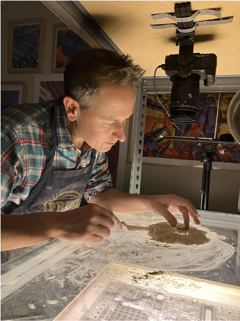 Animating at his studio at the Rensselaer Polytechnic Institute, Troy, NY